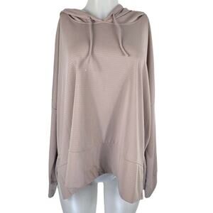 Mondette Performance Luxury Tan Hooded Athletic Long Sleeve Top XXL